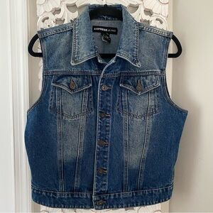 Express VTG Jean Denim Vest Size M 90s Y2K Neutral Classic Retro Streetwear